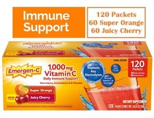 Emergen-C Vitamin C 1000 mg Immune & Energy Suppport 120 Packets Exp 3/2027 picture
