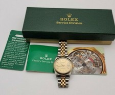 1987 Rolex Oyster Date just 31mm Mid-Size SS 14k Gold Watch 68273 R304414 Women picture