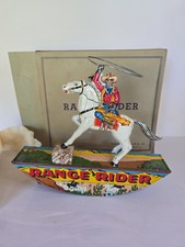 Vintage 1938 Marx LONE RANGER Range Rider Tin Wind Up Toy Silver With Box Works picture