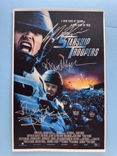 STARSHIP TROOPERS MOVIE POSTER 11x17 SIGNED by 3 AUTHENTICATED wCOA picture