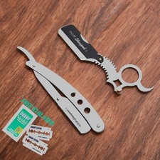 Professional Barber Hair Shaving Razor Straight Knife Navaja With Free 10 Blade  picture