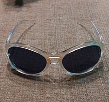 VINTAGE 90s Oakley Eye Jacket 1.0 Crystal Clear Frame Y2K Techwear Rare VTG picture
