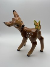 Vintage Disney Rare Bambi with Butterfly on Tail Ceramic Figurine picture