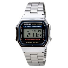 Casio Men's Watch Classic Quartz Digital Dial Stainless Steel Bracelet A168W-1 picture