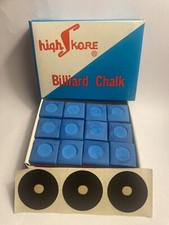 12 pieces Dozen Pool Billiard Chalk BLUE, Plus 3  Table Spots Free ,Cue Q Tip picture