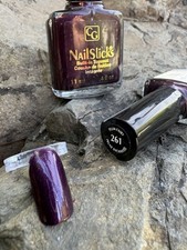Covergirl Nailslicks 261 Plum Fairy Dark Purple Sparkle nail polish Vintage picture