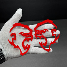 2X Sasquatch BigFoot Face Angry RED Alpha Squatch Emblem Yeti fender badges picture