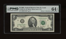 DBR 2003 $2 FRN St. Louis STAR Fr. 1937-H* PMG 64 EPQ Low Serial H00010420* picture