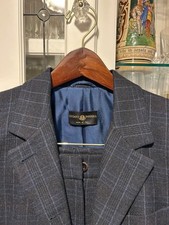 100% Wool Mens Luciano Barbera Italian Suit, Size 48 European/Size 38 US picture