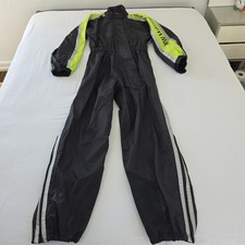 BMW Motorrad Rain Suit One-Piece Black Neon XL Waterproof Motorcycle Jumpsuit picture