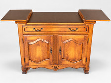 Antique French Country Sideboard Buffet Expandable Top Wood Carved picture