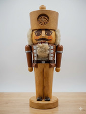 Vintage Wooden Soldier Nutcracker Handcrafted Natural Wood Erzgebirge Style 15´´ picture