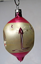 Vintage Blown Glass Pictured Indent CANDLE Light DROP Christmas Ornament Poland picture