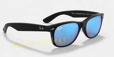 Ray-Ban RB2132 New Wayfarer Sunglasses Blue Flash Mirror Matte Black 55mm UV400 picture