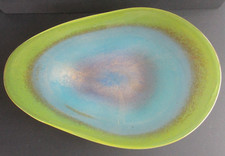 Murano Glass Large Centerpiece Dish Ansolo Fuga for AVEM Gold Dust Opal picture