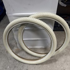 70s Huffy Bandit Swallow Monster-Trac Bicycle Tires 20 X 1.75 White BMX picture