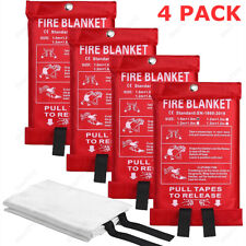 4 PACK FIRE BLANKET Fiberglass Hero Emergency Home Retardant Prepared 39''x39''  picture