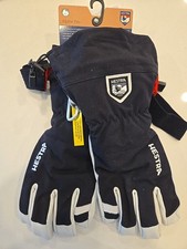 New Hestra Army Leather Heli Ski 5-Finger Gloves Black Skiing Alpine Pro 10 11 picture
