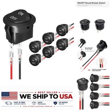 AOKIN 12V Round Rocker Switch SPST 2 Pin On/Off 20A 12V DC 10A 125V AC for Car picture