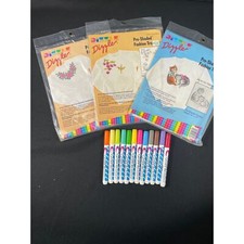 Three Vintage Dizzle Pre shaded Fashion Transfers and fabric markers picture