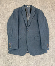 L.L. Bean Signature Tweed Blue 2 Button Wool Blazer Size 16 picture