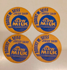 Vintage Robert W. Seiss Dairy Milk Bottle Cap  Lot of 4 picture