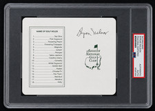 Signed Byron Nelson Augusta National Scorecard Masters 2x Champion Auto Card PSA picture