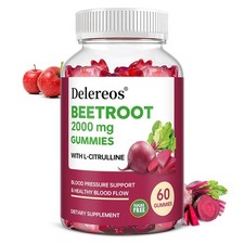 Beet Root 2000 Mg Dietary Supplement, 60 Gummies Per Bottle, Vegan, Gluten-Free picture
