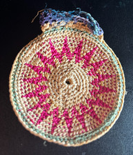 Vintage Mayan Tapestry Crochet Wool Bolsita Miniature Coin Purse 3