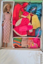 VTG 1966 Barbie Doll Rubber Mattel Japan BIG LOT of Clothes Outfits with Case picture