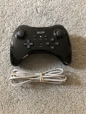 Official OEM Nintendo Wii U Pro Black Wireless Controller And Charger WUP-005 picture