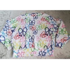 Vintage Havana Girls White Rainbow Bow Print Sweatshirt XL 16 picture