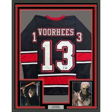Framed Autographed/Signed Kane Hodder 35x39 Jason Voorhees Jersey JSA COA picture