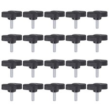 20pcs M4 x 14mm Male Thread Tee Wing Knobs Thumb Screw Clamping Knobs Grip Black picture