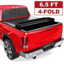 6.4FT/6.5FT 4 Fold Soft Bed Tonneau Cover For 02-26 Ram 1500 03-26 Ram 2500/3500 picture