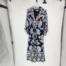 BNWT Boden 2026 Nell Kimono Jersey Midi Dress Size 10P  Navy Elegant Blossom picture