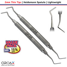 2Pc Heidemann Spatula 2mm Flat Plastic Restorative Tool | Ultra-Thin Tips OROAX picture
