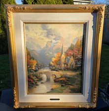 Thomas Kinkade The Mountain Chapel 16x20 Renaissance Edition Oil On Canvas READ picture