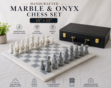 Handcrafted Marble Onyx Chess Set 15