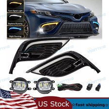 For 2021-24 Toyota Camry SE XSE LED DRL Fog Light Daytime Running Lamps Kit PAIR picture