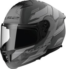 LS2 Adult's Stream II Helmet w/SunShield Lt Gray/Dk Gray/ Black Size Medium picture