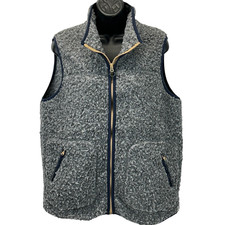 Woolrich Siskiyou Fleece Vest Womens L Large Gray Curly Fuzzy Full Zip 18551 picture
