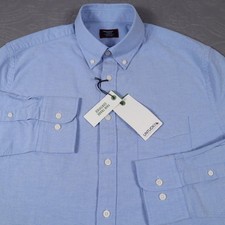 New UNTUCKit Bridges Oxford Dress Shirt Mens Medium Blue Relax Fit Cotton Button picture