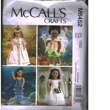 McCall's M6452 18 Inch Doll Costume Sewing Pattern Bride Princess Mermaid Fairy picture