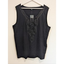 NWT Ralph Lauren Women's Black Sleeveless Top Size 3X Old Money Whimsigoth picture