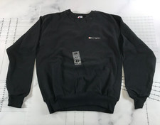 Vintage Champion Crewneck Sweatshirt Mens Large Black Cotton Blend Blank picture
