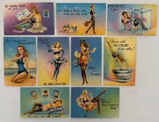 9 Vintage 1940s Pin-Up Postcards DG Series Postage Stamp Machine Co Unused picture