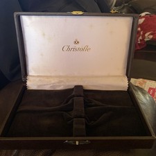 Authentic Christofle Malmaison Silver Plate Spoon & Fork Box Only picture