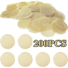 200 Pcs Brass Pipe Screens 3/4 Inch – Heavy-Duty Round Gold Filter Mesh picture