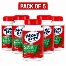 5 Pack Move Free Joint Health Advanced MSM With Glucosamine Coated Tablets 120 picture